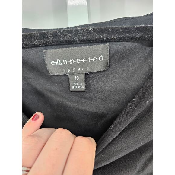 Connected Apparel Women's Black Sleeveless Round Neck Knee Length Dress Size 10 - Picture 4 of 6